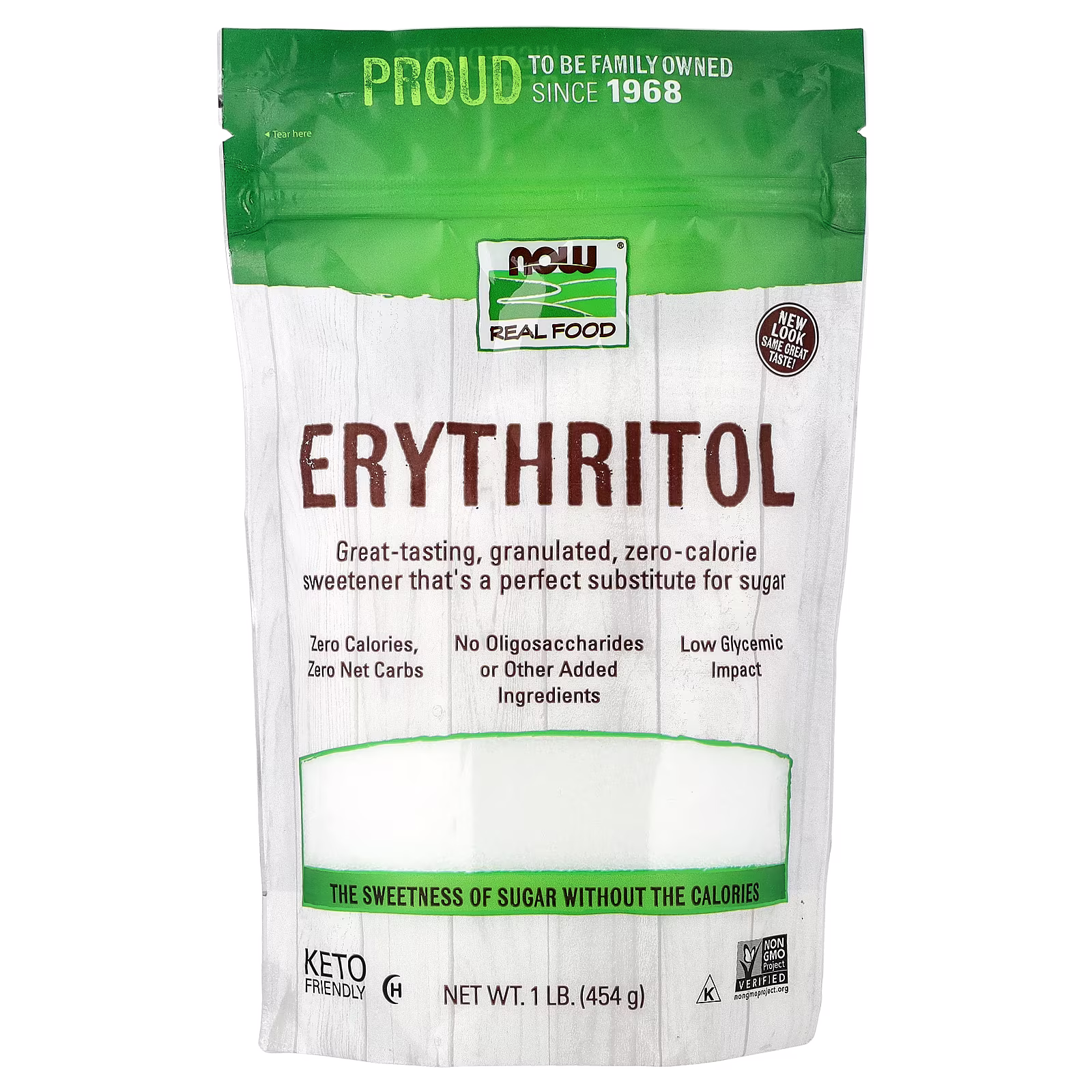 Real Food, Eritritol, 454 g (1 lb), NOW Foods