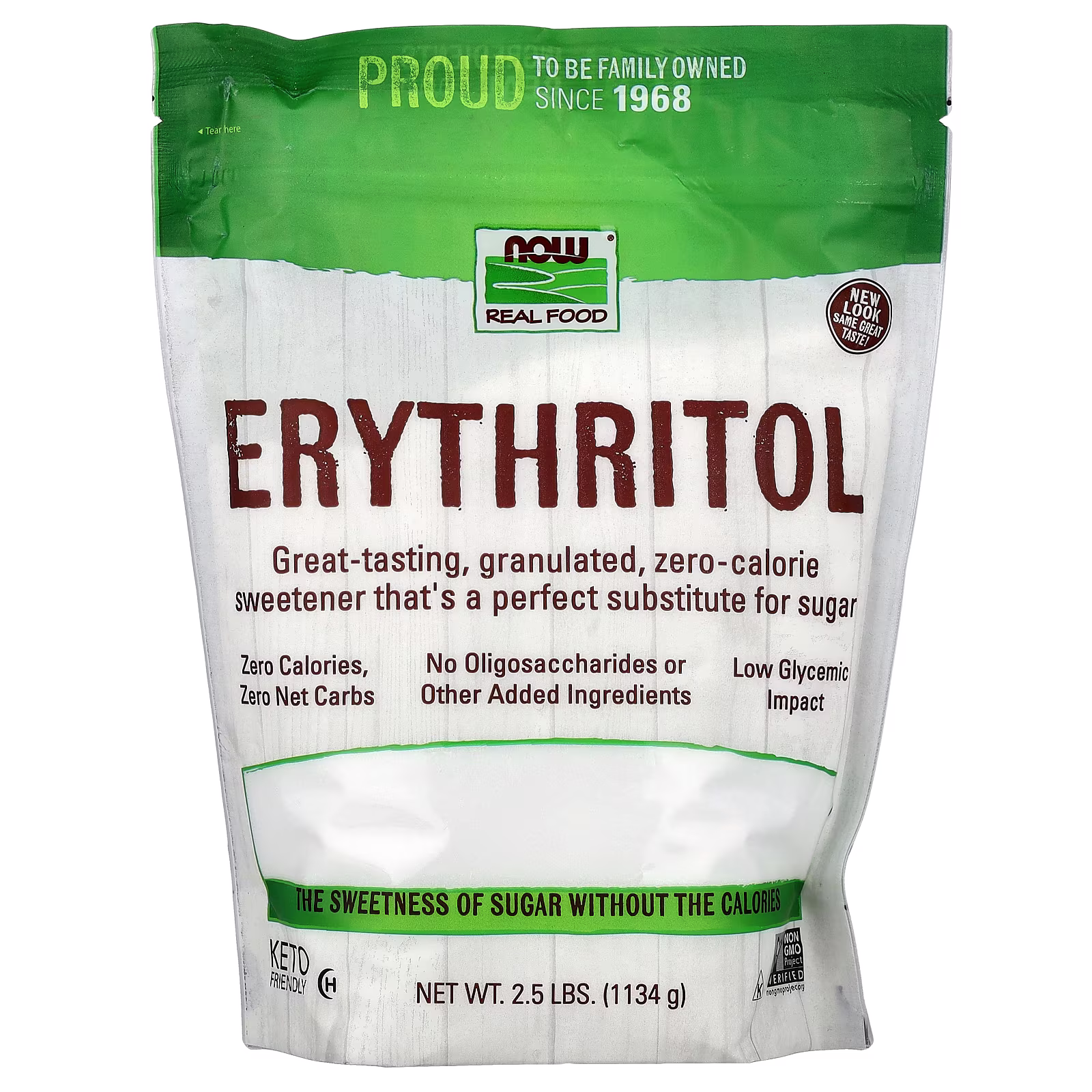 Real Food, Eritritol, 1134 g (2,5 lb), NOW Foods