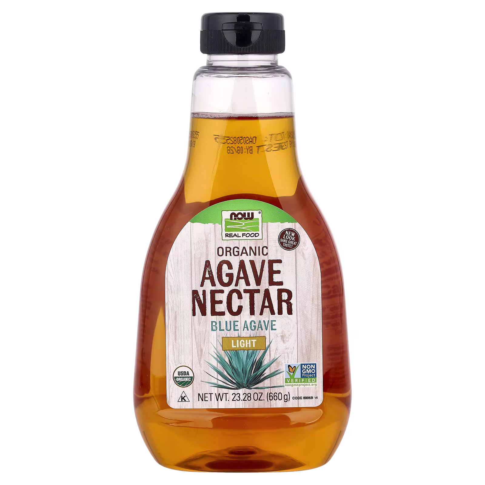 Real Food, Néctar de agave orgánico, Ligero, 660 g (23,28 oz), NOW Foods