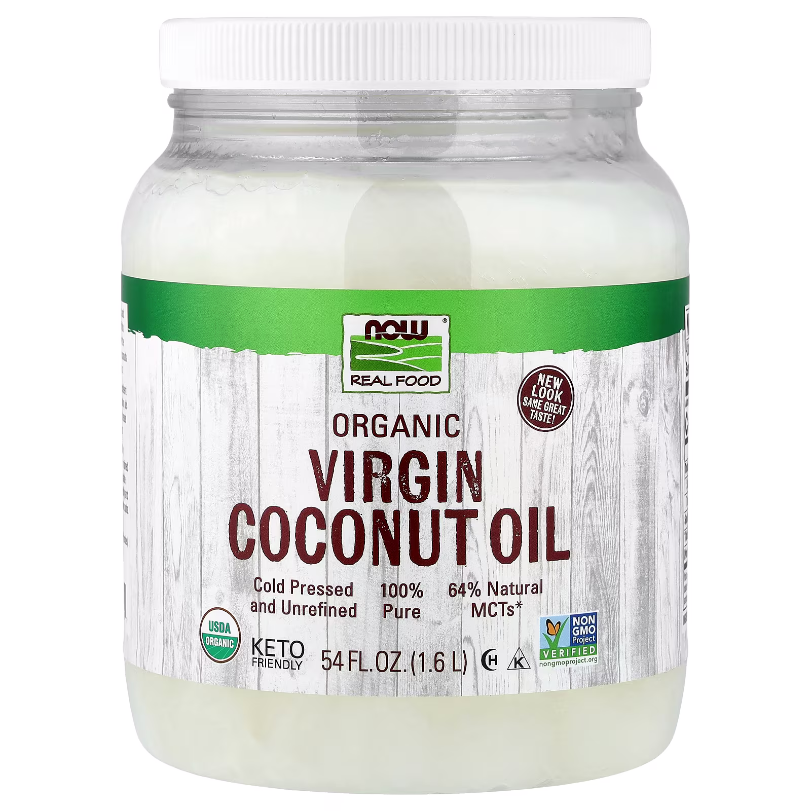 Real Food, Aceite de coco virgen orgánico, 1,6 l (54 oz. líq.), NOW Foods