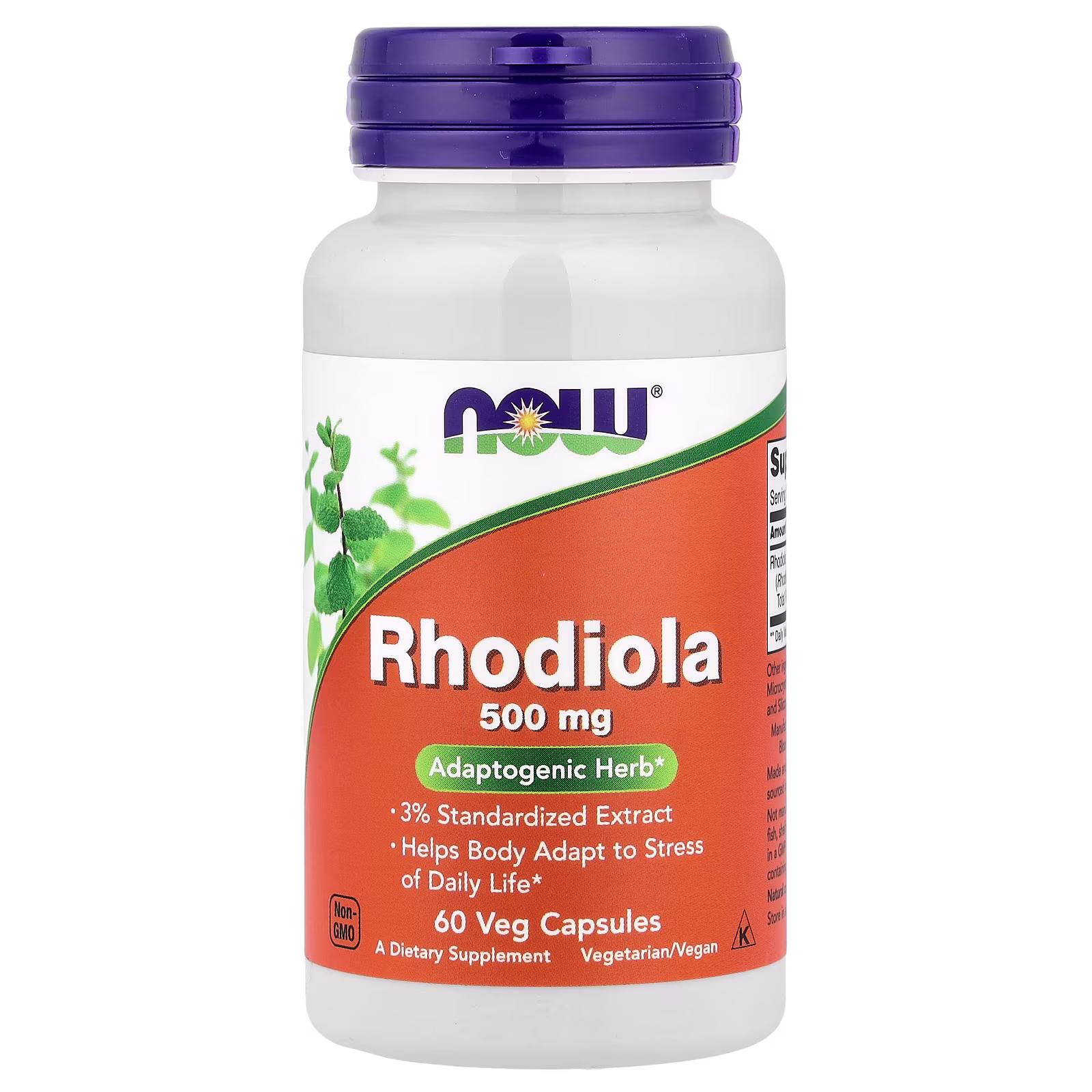 Rodiola, 500 mg, 60 cápsulas vegetales, NOW Foods