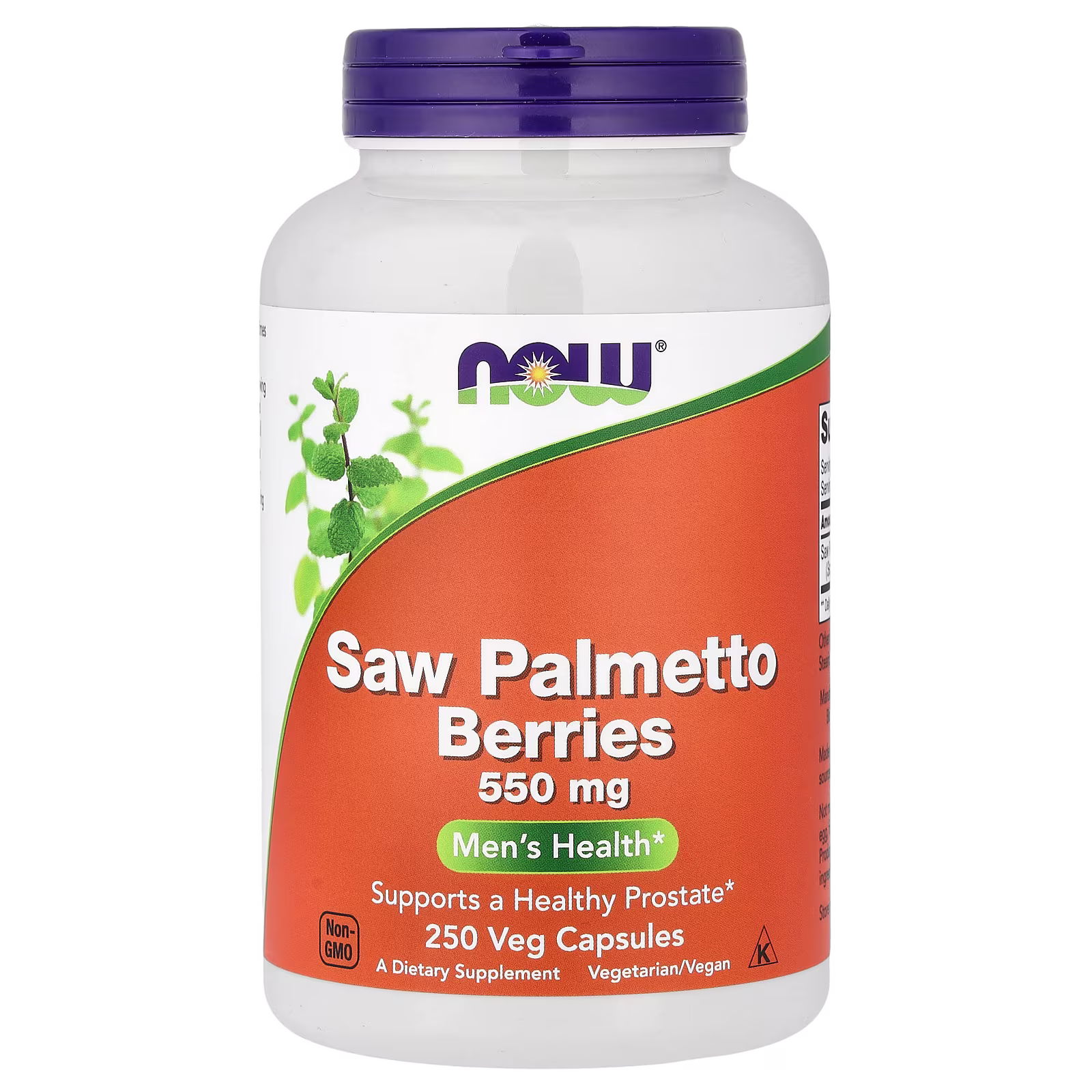 Bayas de palma enana americana, 550 mg, 250 cápsulas vegetales, NOW Foods
