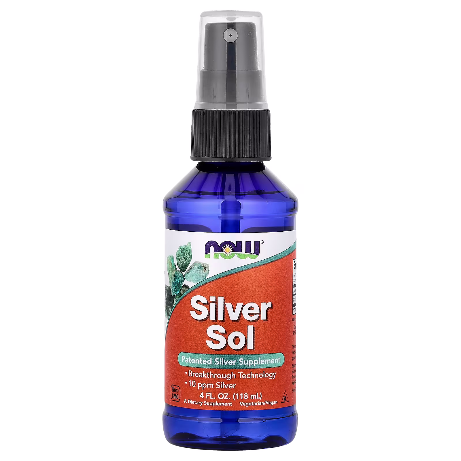 Sol de plata, 118 ml (4 oz. líq.), NOW Foods
