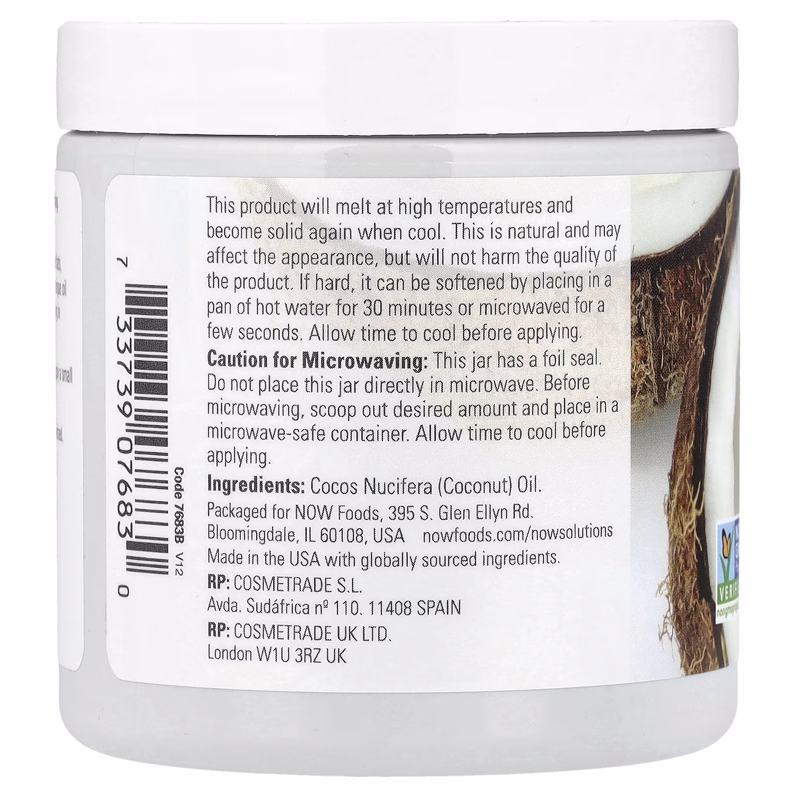 Solutions, Aceite de coco, 207 ml (7 oz. líq.), NOW Foods