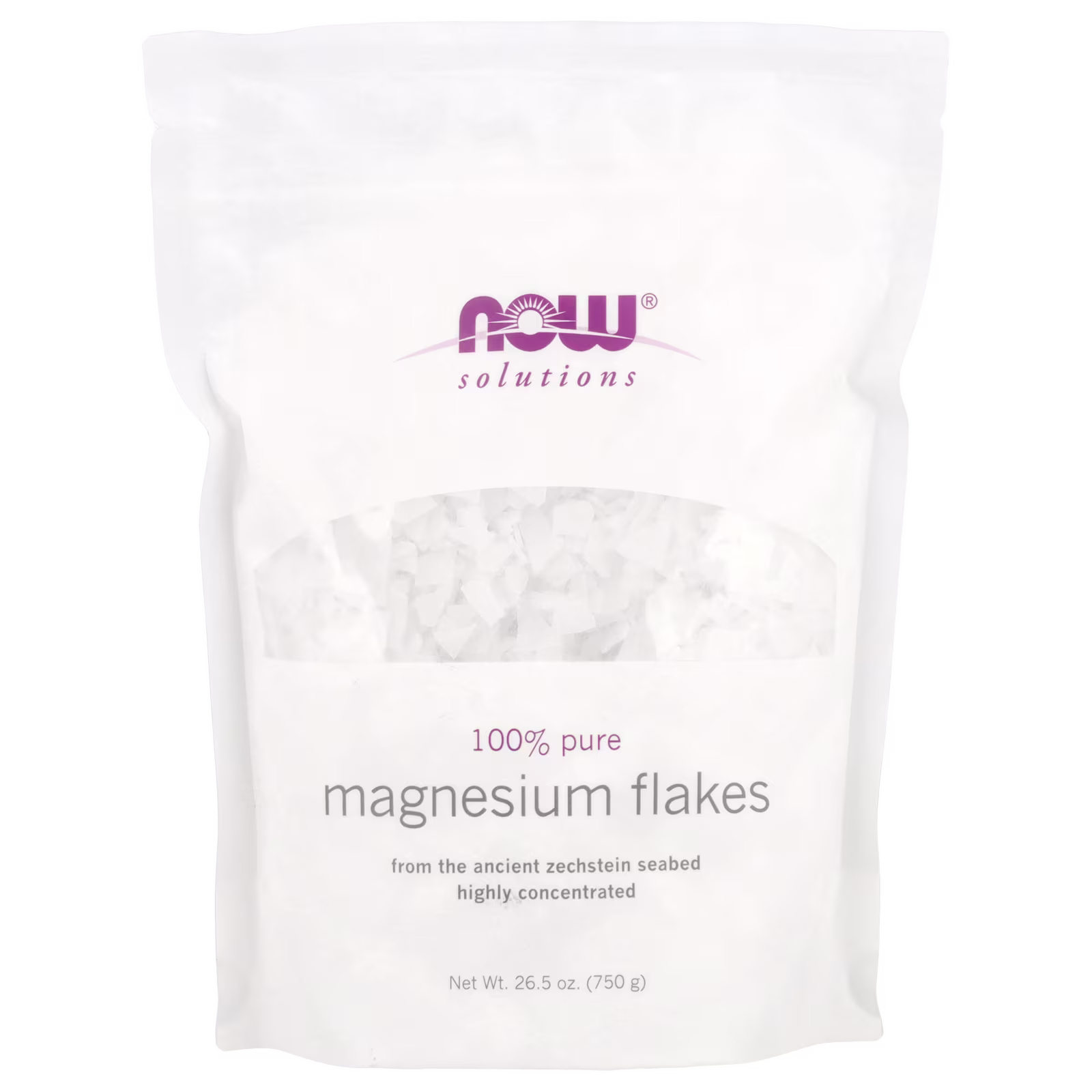 Solutions, Magnesio en copos, 750 g (26,5 oz), NOW Foods