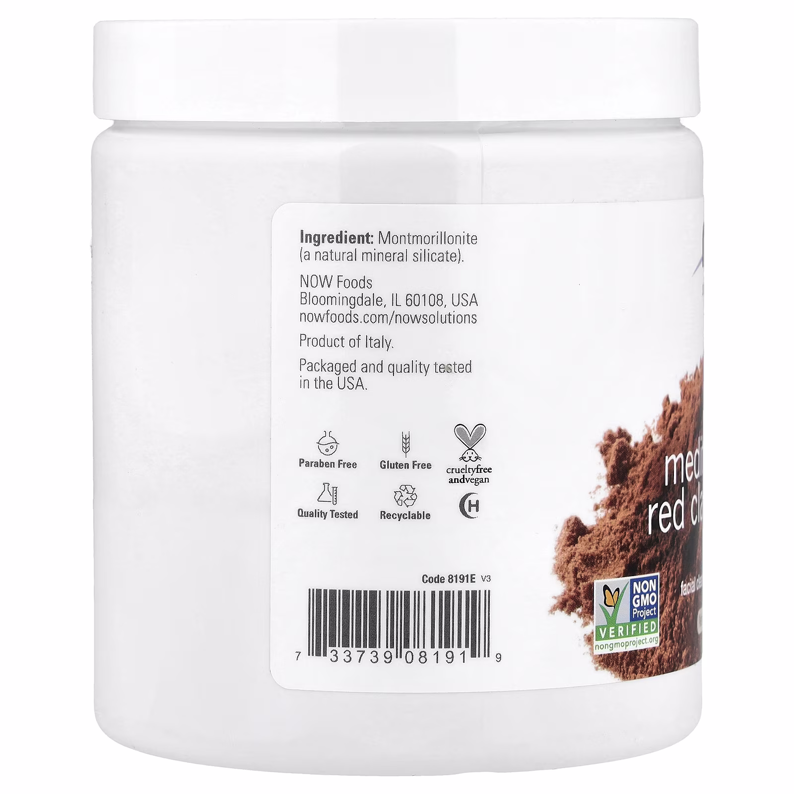 Solutions, Arcilla roja mediterránea en polvo, 397 g (14 oz), NOW Foods
