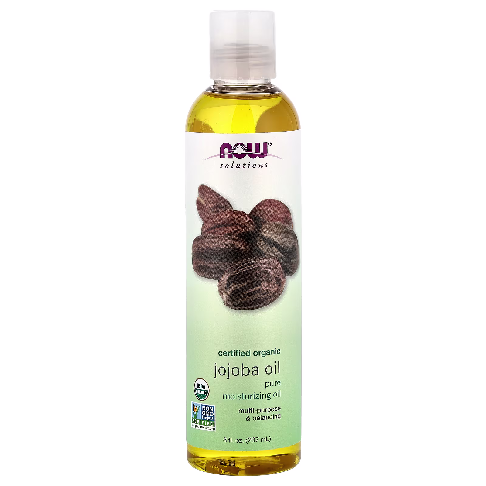 Solutions, Aceite de jojoba orgánico certificado, 237 ml (8 oz. líq.), NOW Foods
