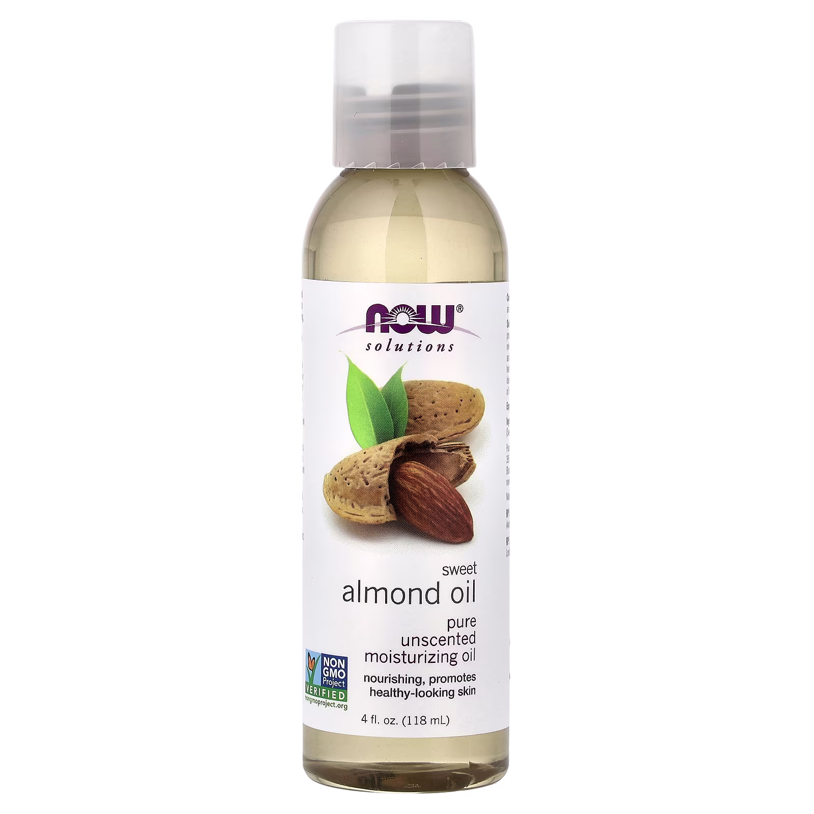 Solutions, Aceite de almendras dulces, Sin fragancia, 118 ml (4 oz. líq.), NOW Foods