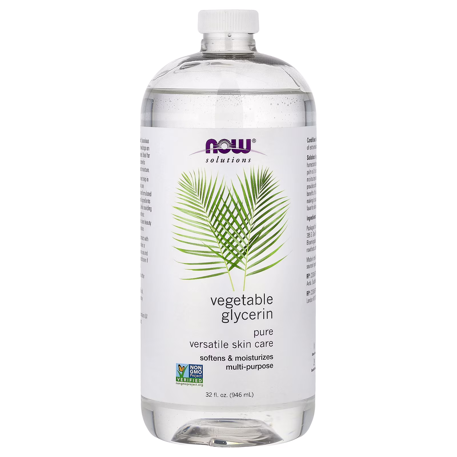 Solutions, Glicerina vegetal, 946 ml (32 oz. líq.), NOW Foods