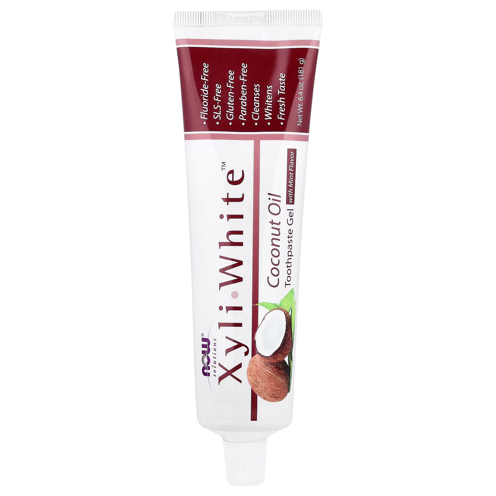 Solutions, XyliWhite™, Pasta dental en gel, Aceite de coco, Menta, 181 g (6,4 oz), NOW Foods