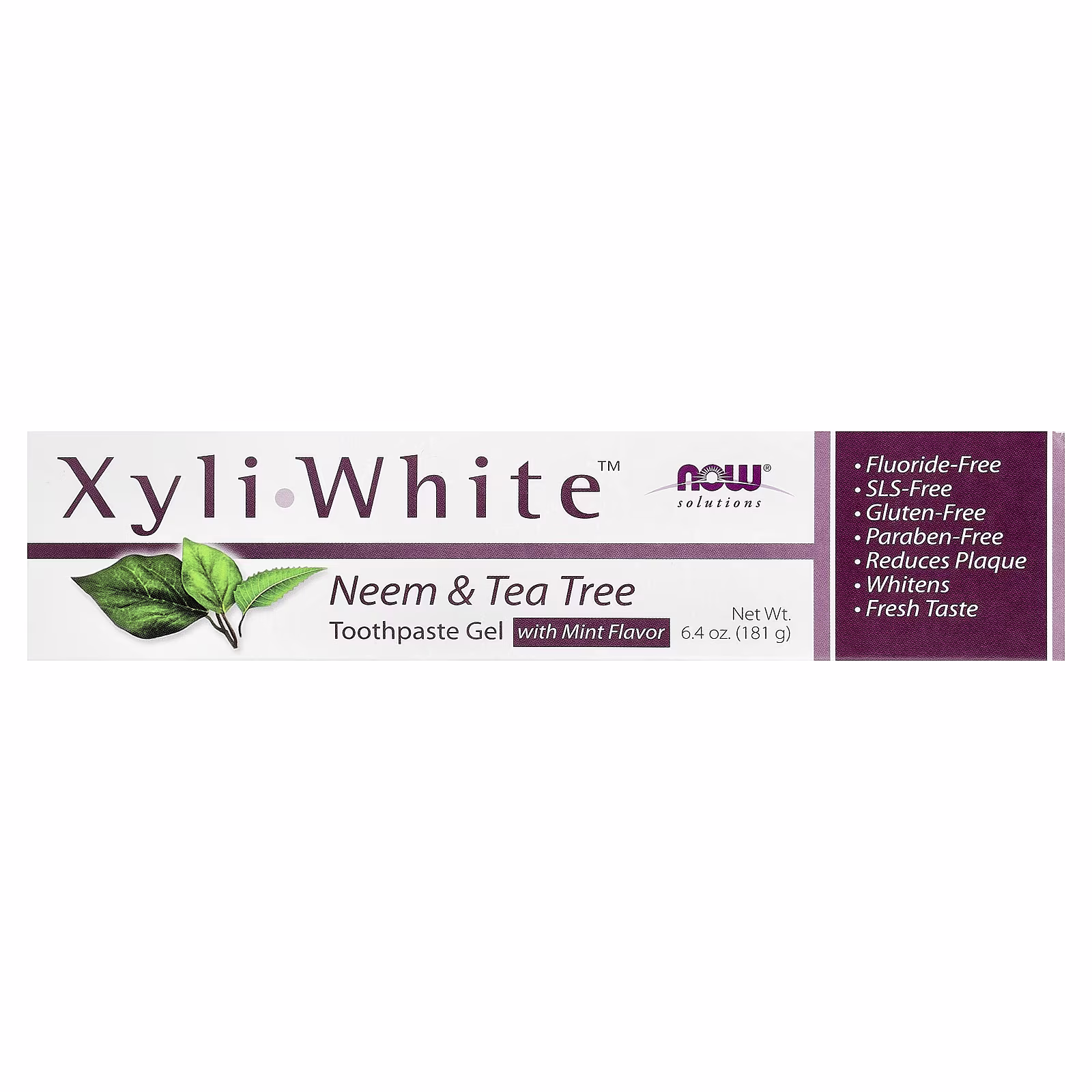 Solutions, Pasta dental en gel XyliWhite™, Nim y árbol del té, Menta, 181 g (6,4 oz), NOW Foods