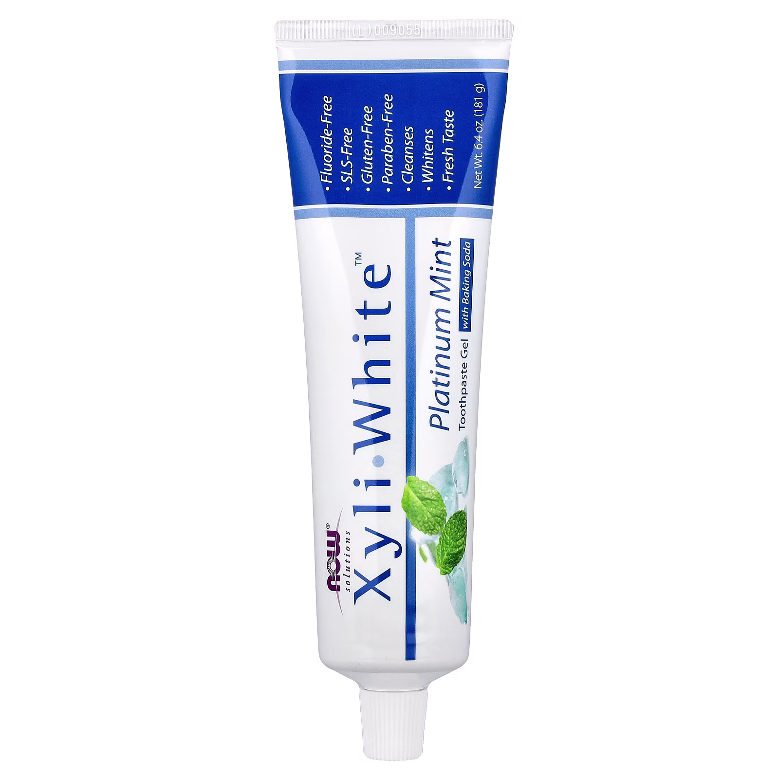 Solutions, XyliWhite™, Pasta dental en gel con bicarbonato de sodio, Menta platino, 181 g (6,4 oz), NOW Foods
