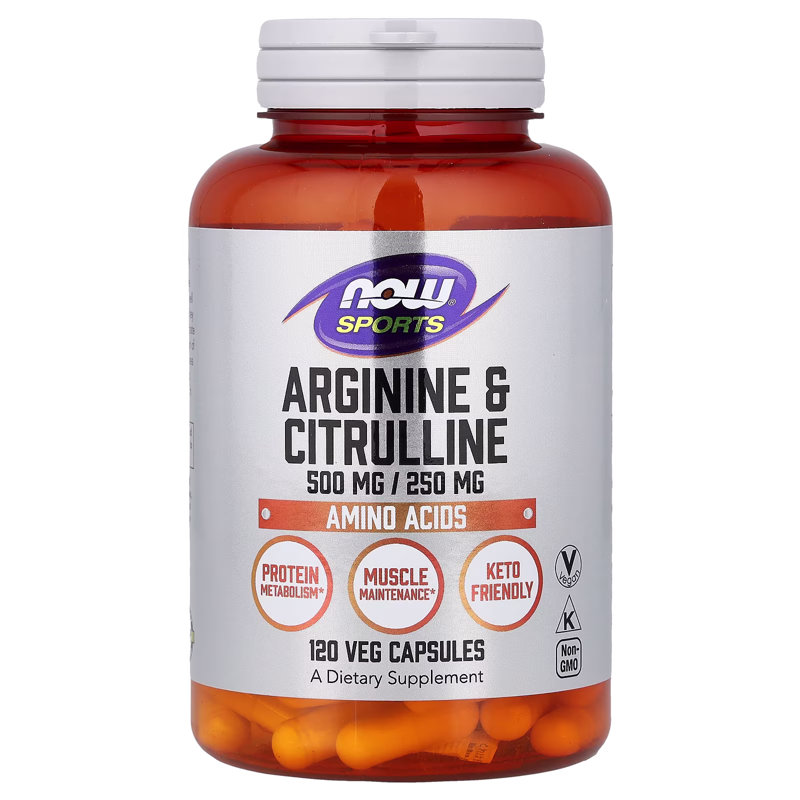 Sports, Arginina y citrulina, 120 cápsulas vegetales, NOW Foods
