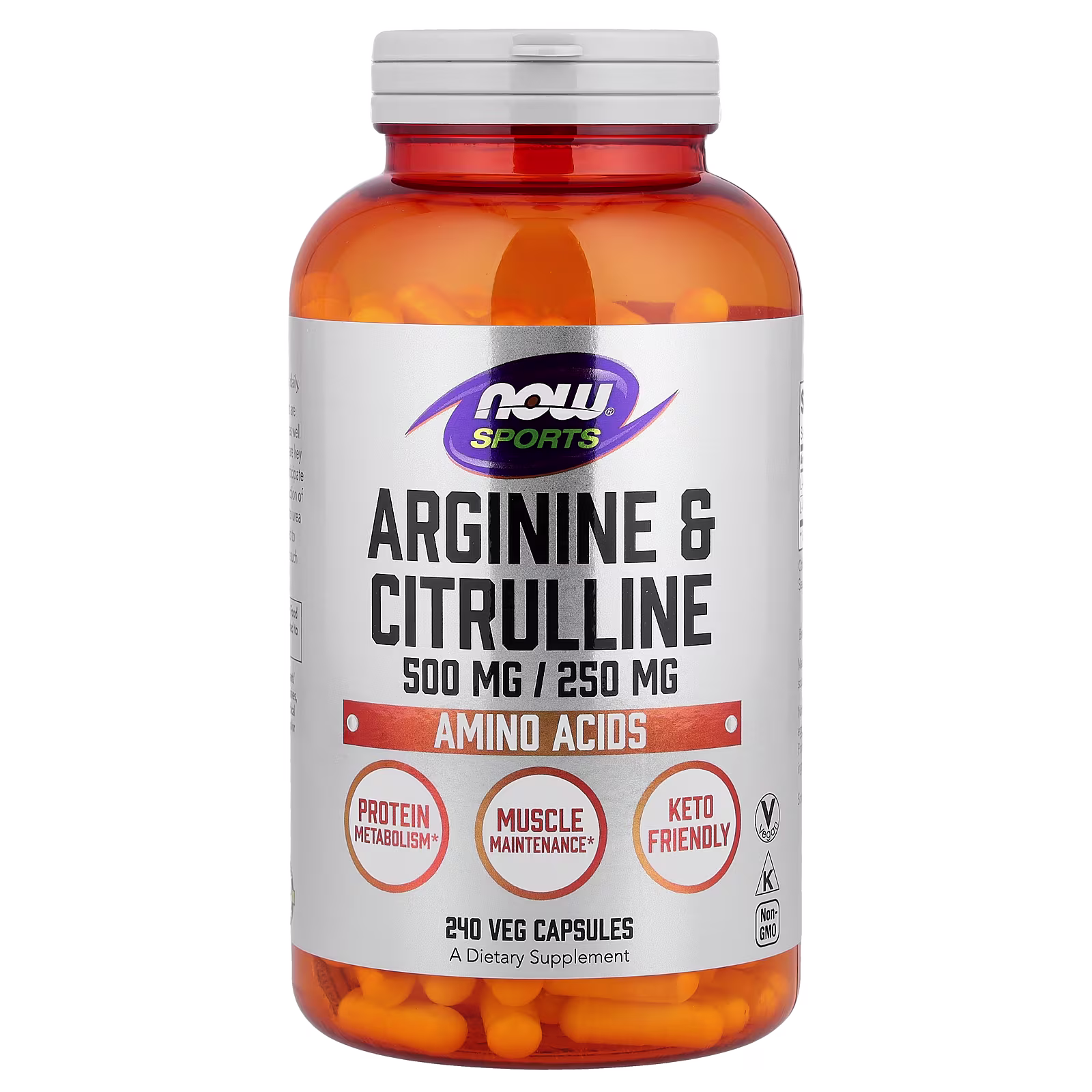 Sports, Arginina y citrulina, 240 cápsulas vegetales, NOW Foods