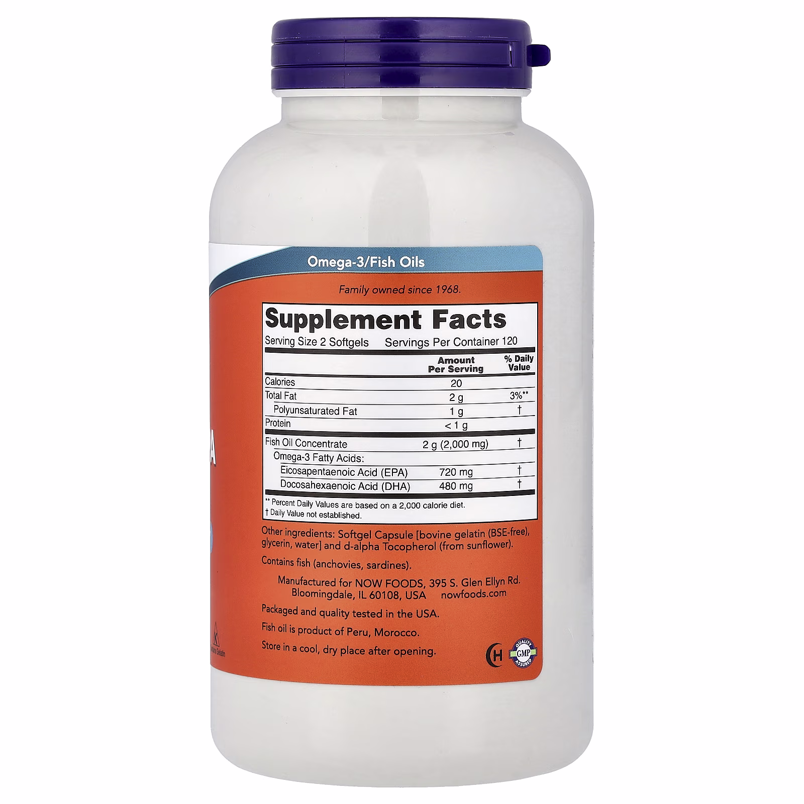 Aceite de pescado con super omega EPA, 240 cápsulas blandas (1000 mg por cápsula blanda), NOW Foods
