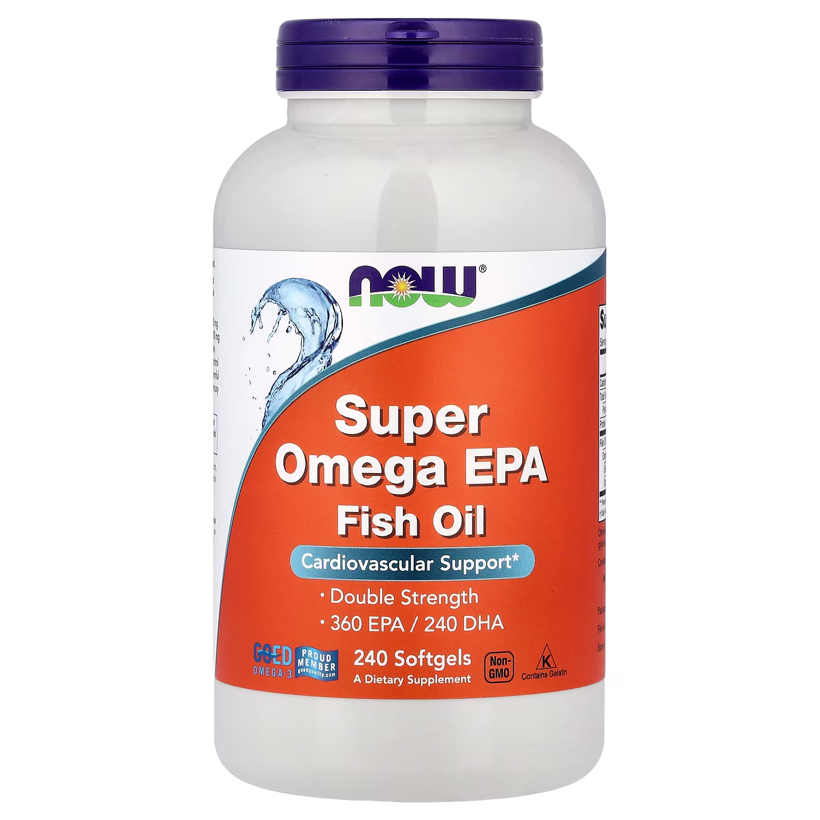 Aceite de pescado con super omega EPA, 240 cápsulas blandas (1000 mg por cápsula blanda), NOW Foods