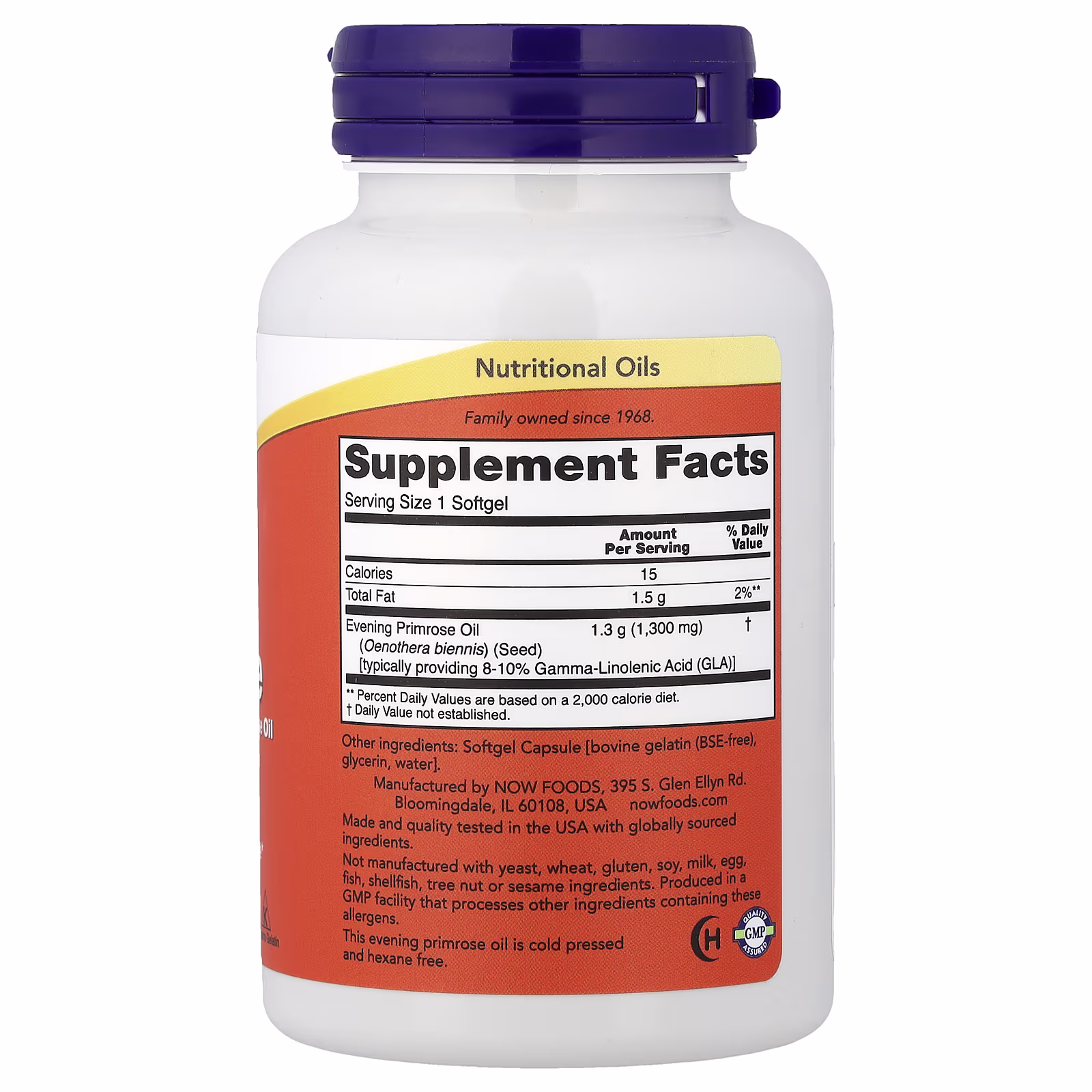 Superonagra, Aceite de onagra, 1300 mg, 60 cápsulas blandas, NOW Foods