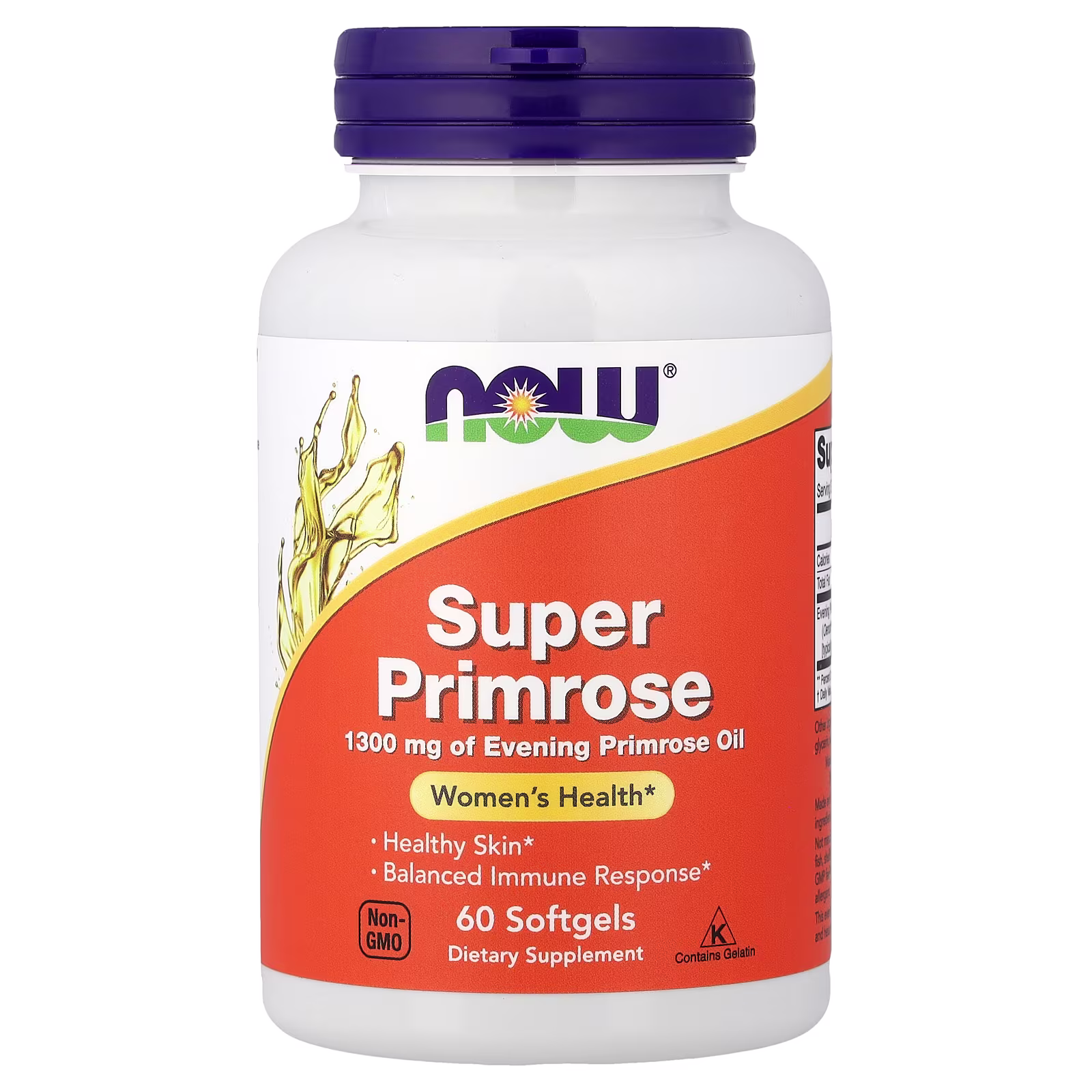 Superonagra, Aceite de onagra, 1300 mg, 60 cápsulas blandas, NOW Foods