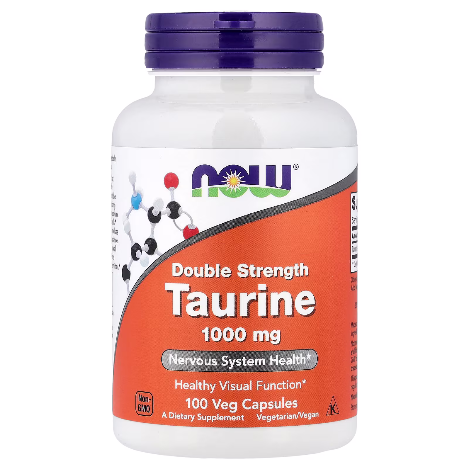Taurina, 1000 mg, 100 cápsulas vegetales, NOW Foods