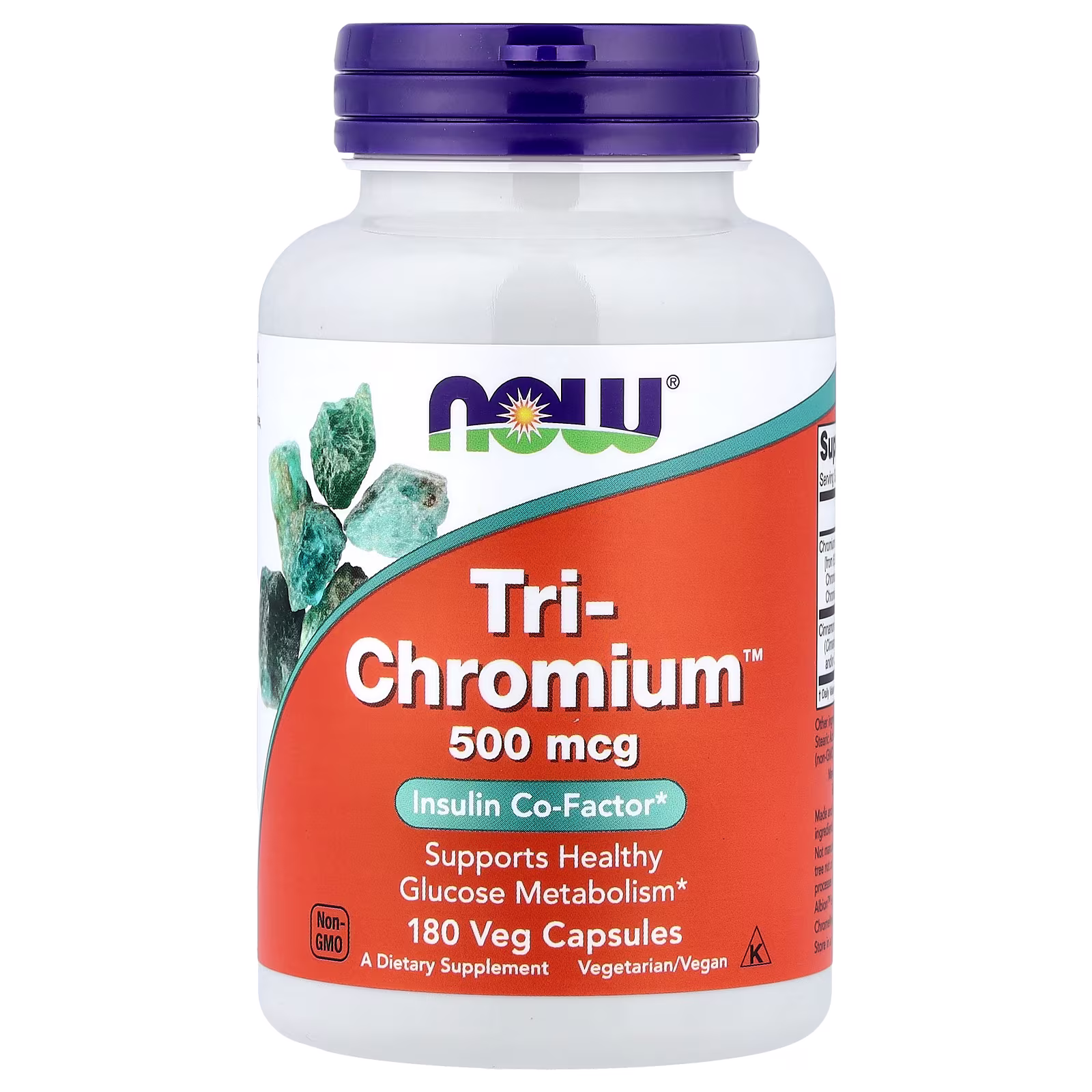 Tri-Chromium™, 500 mcg, 180 cápsulas vegetales, NOW Foods