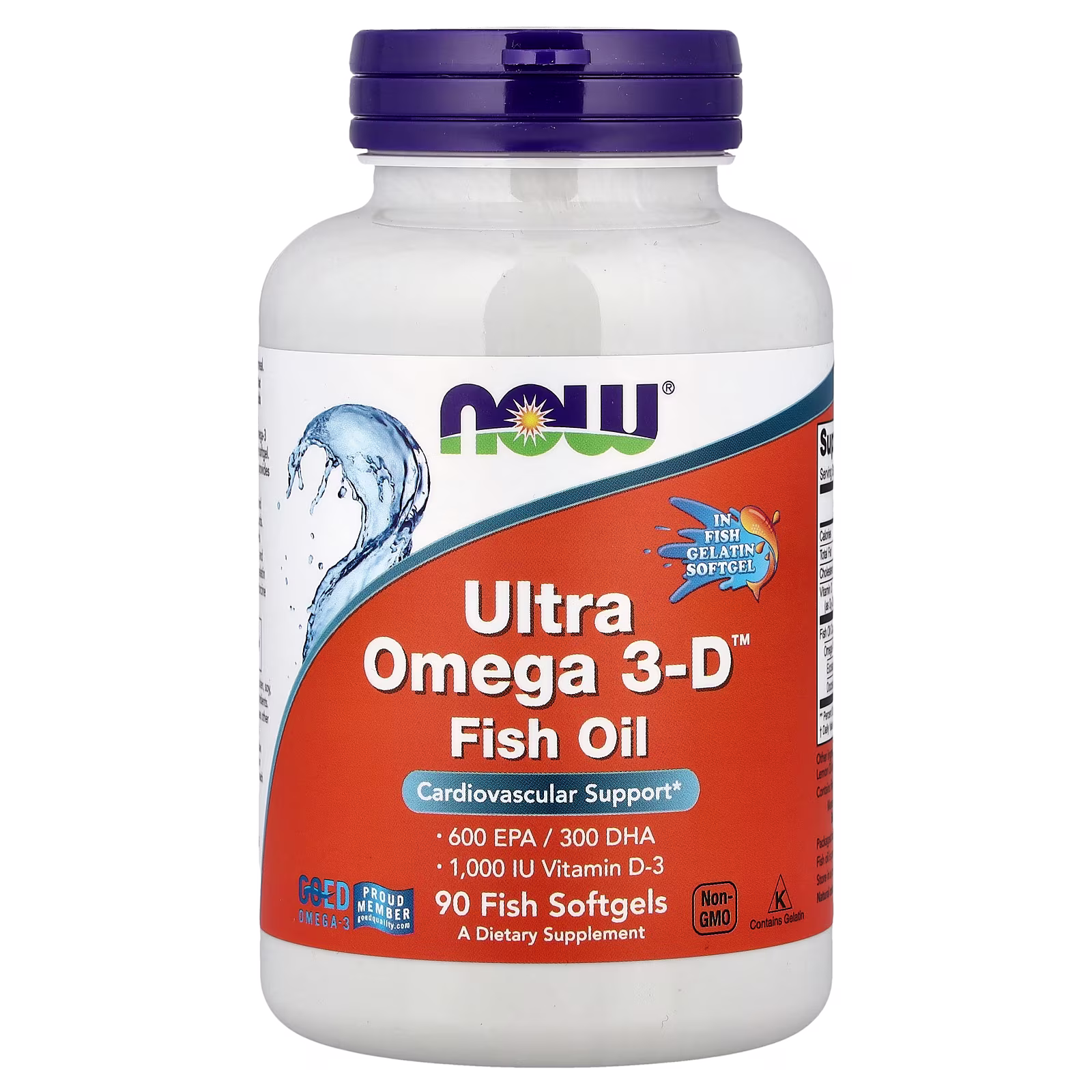 Aceite de pescado Ultra Omega 3-D™, 90 cápsulas blandas de pescado, NOW Foods