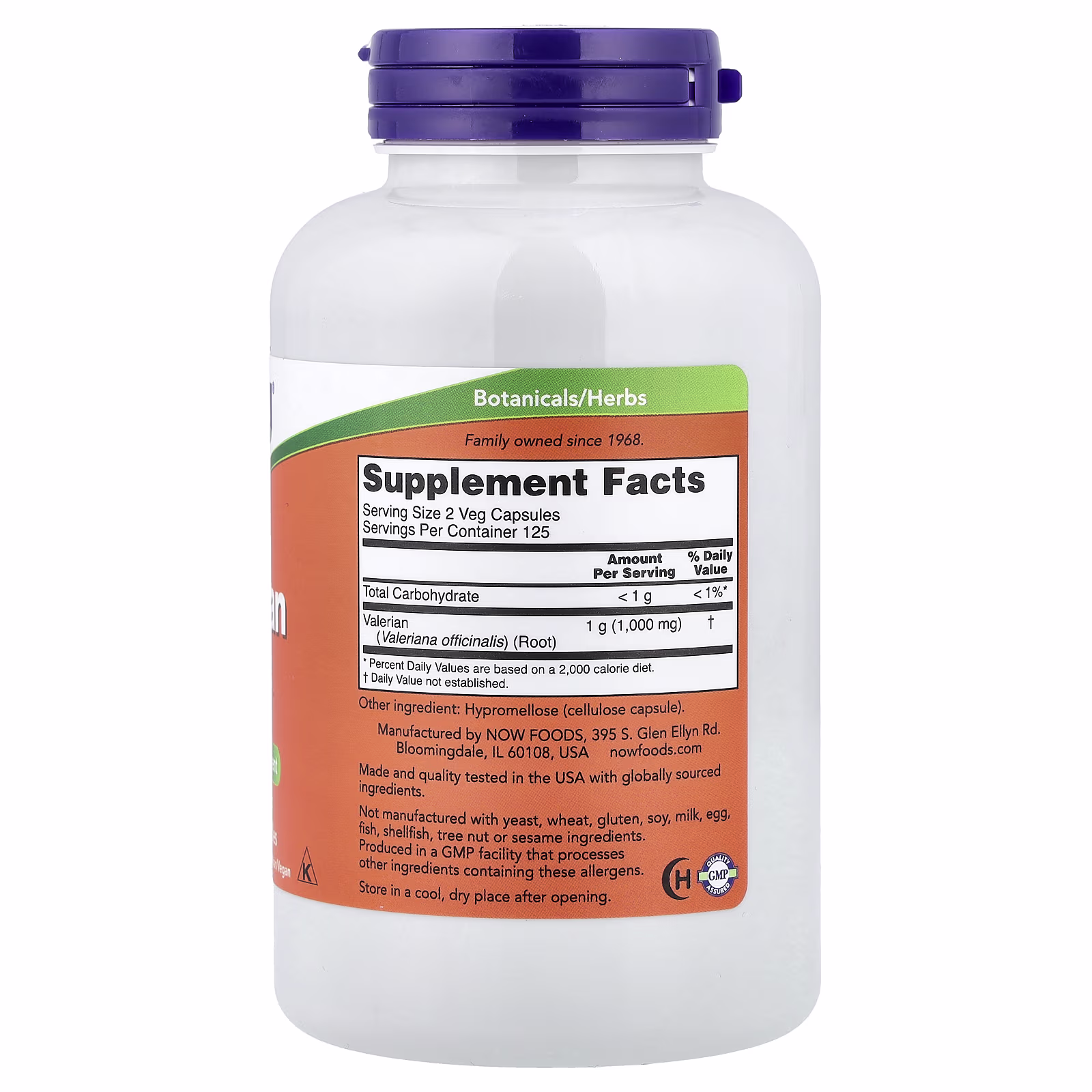 Raíz de valeriana, 500 mg, 250 cápsulas vegetales, NOW Foods