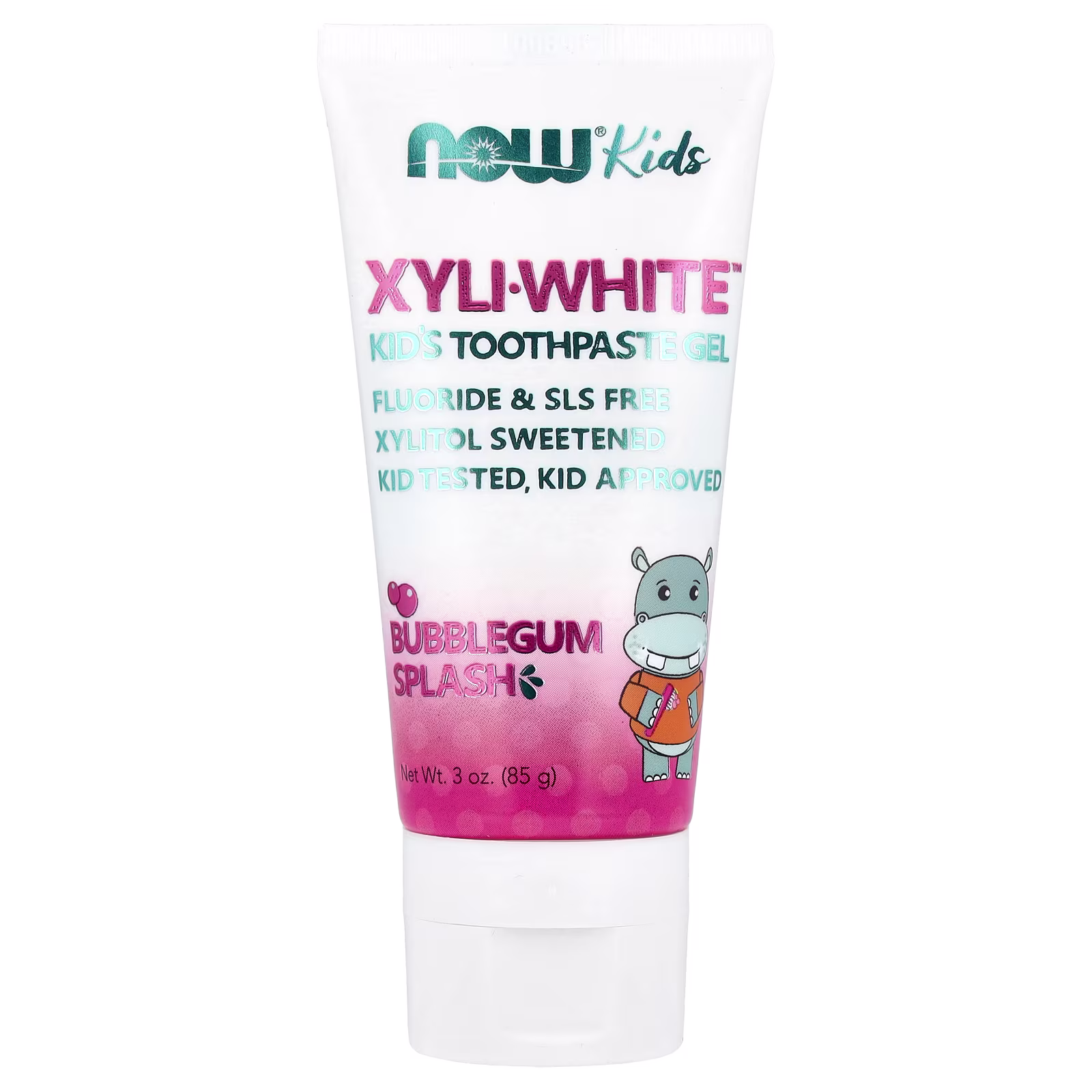 Solutions, XyliWhite™, Pasta dental en gel para niños, Chicle, 85 g (3 oz), NOW Foods