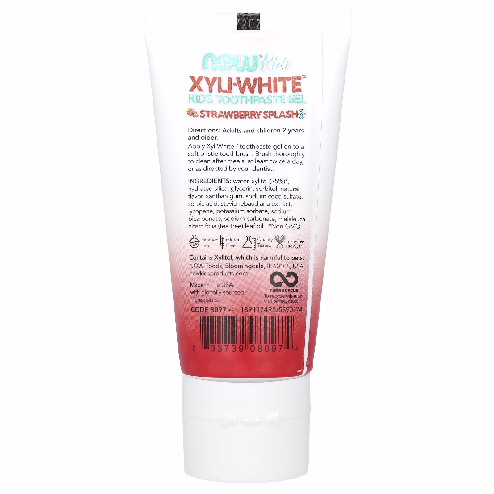 Solutions, XyliWhite™, Pasta dental en gel para niños, Fresa, 85 g (3 oz), NOW Foods