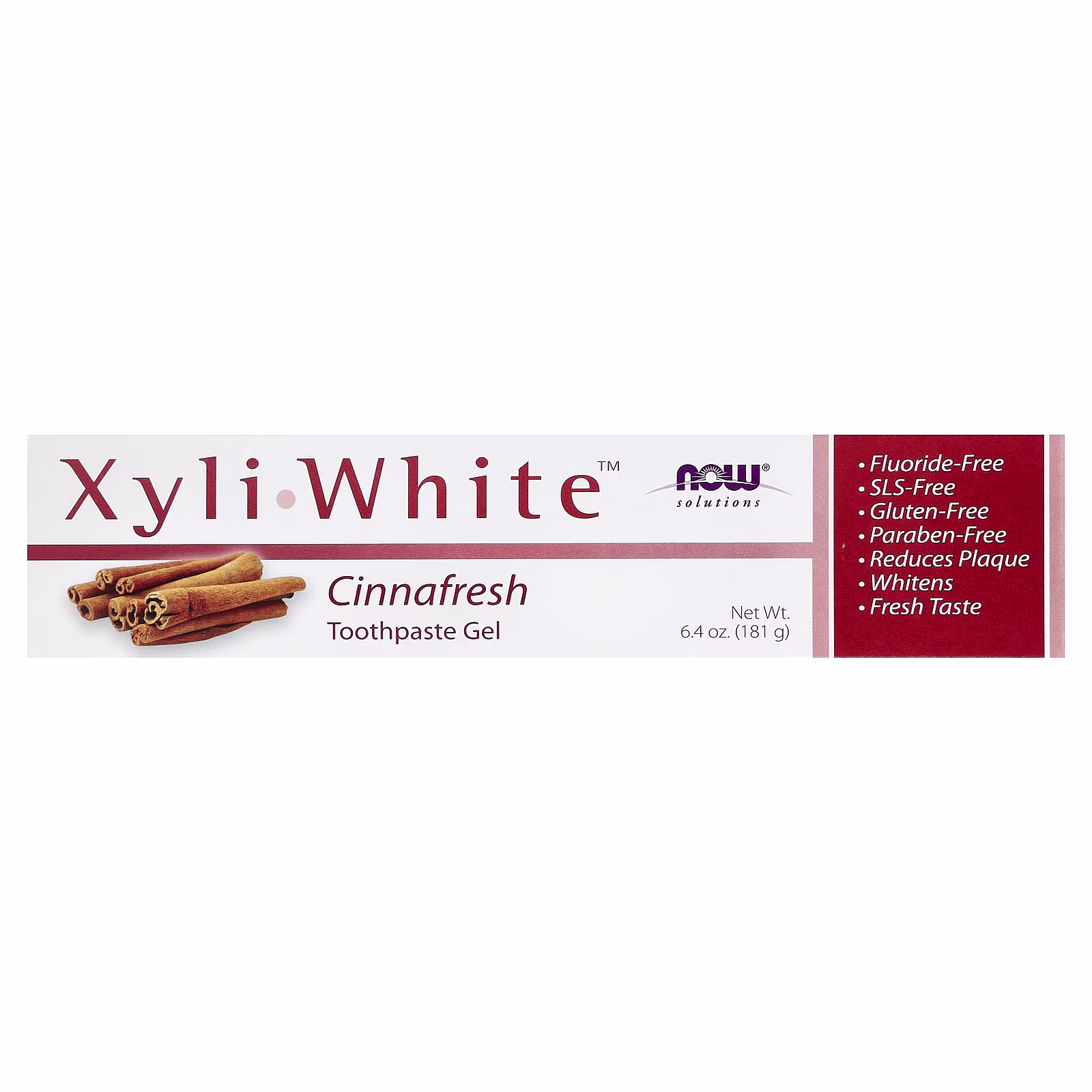 Pasta dental en gel XyliWhite™, Canela fresca, 181 g (6,4 oz), NOW Foods