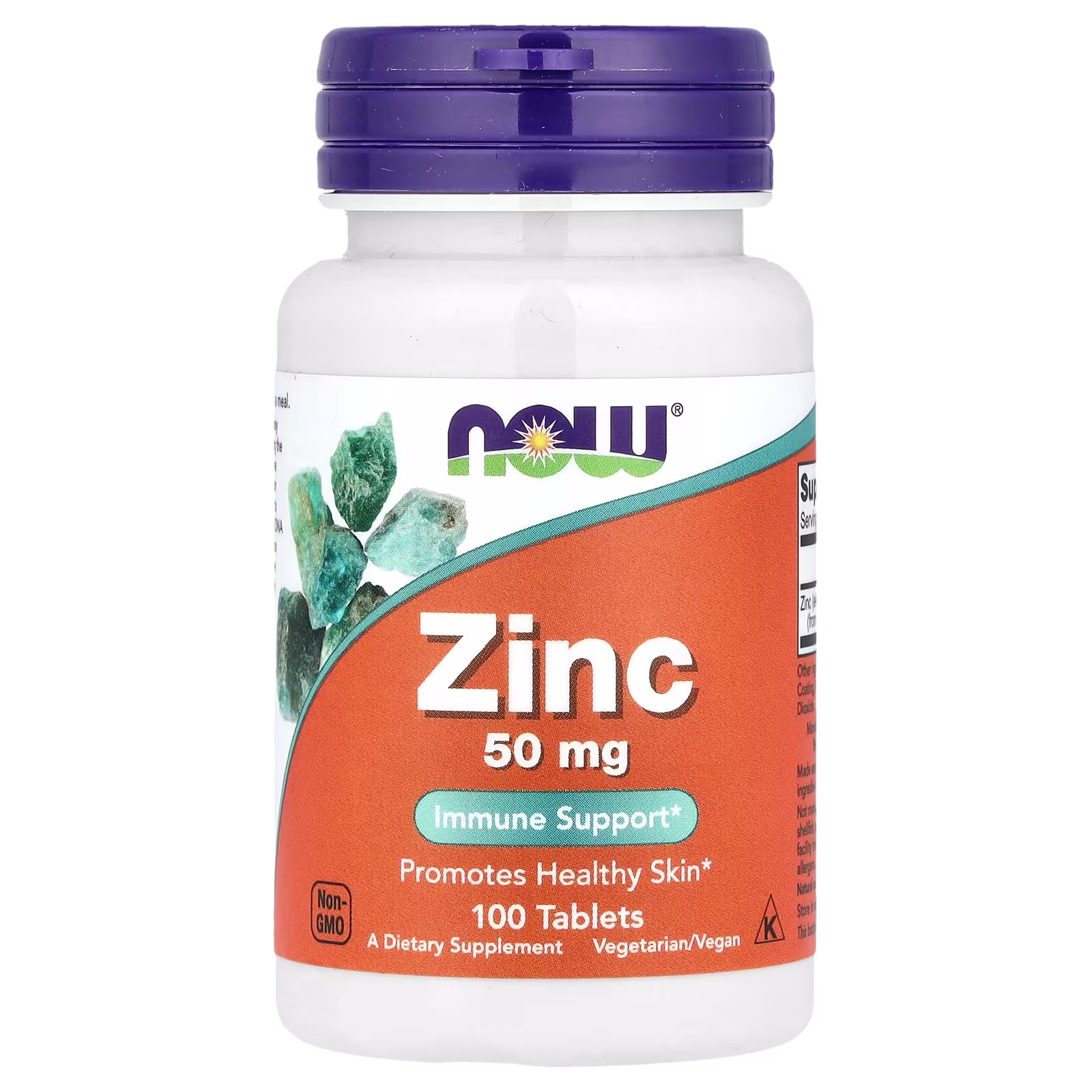 Zinc, 50 mg, 100 tabletas, NOW Foods